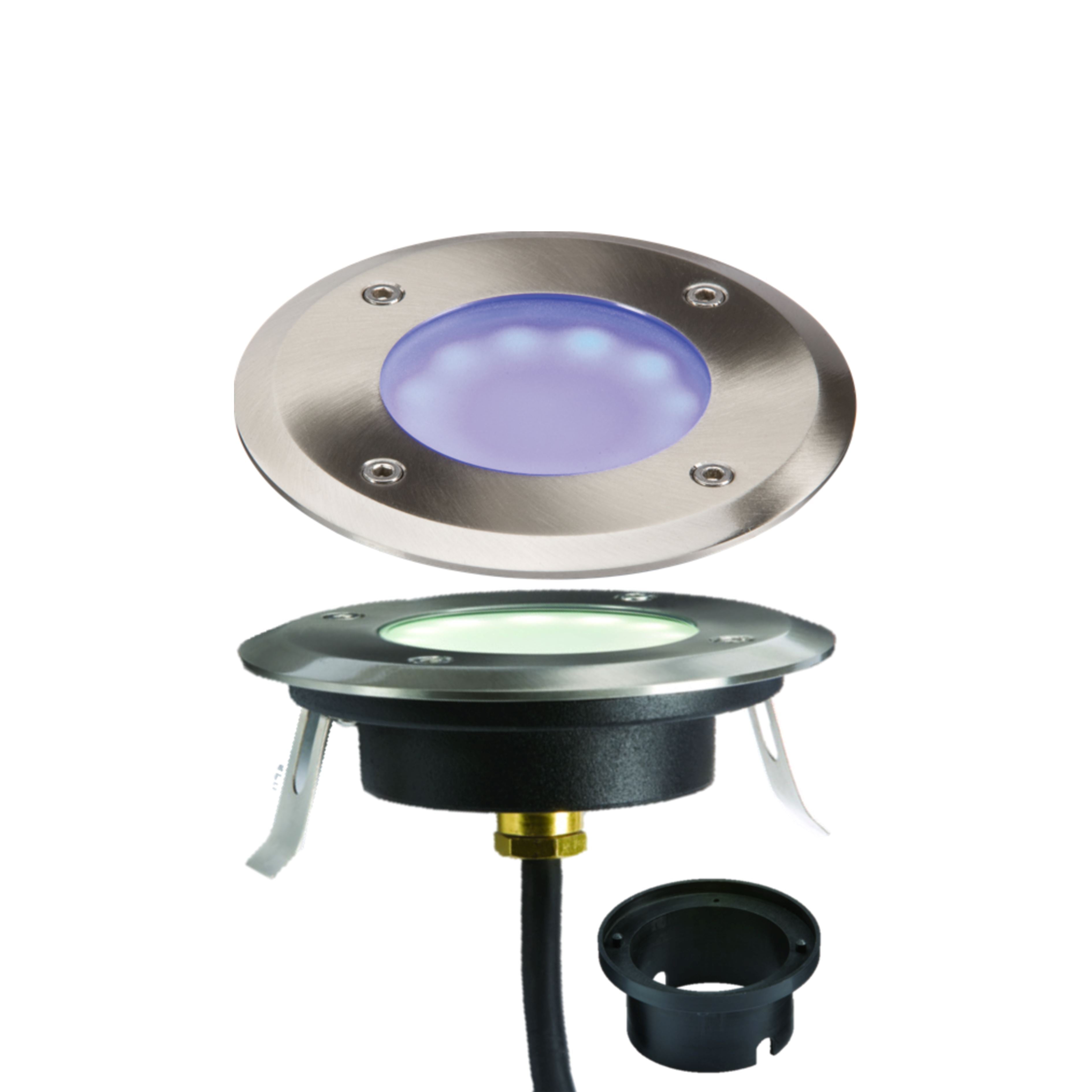 1.7W Blue LED Ground/Deck Light - Stainless Steel Ground Lights Knightsbridge