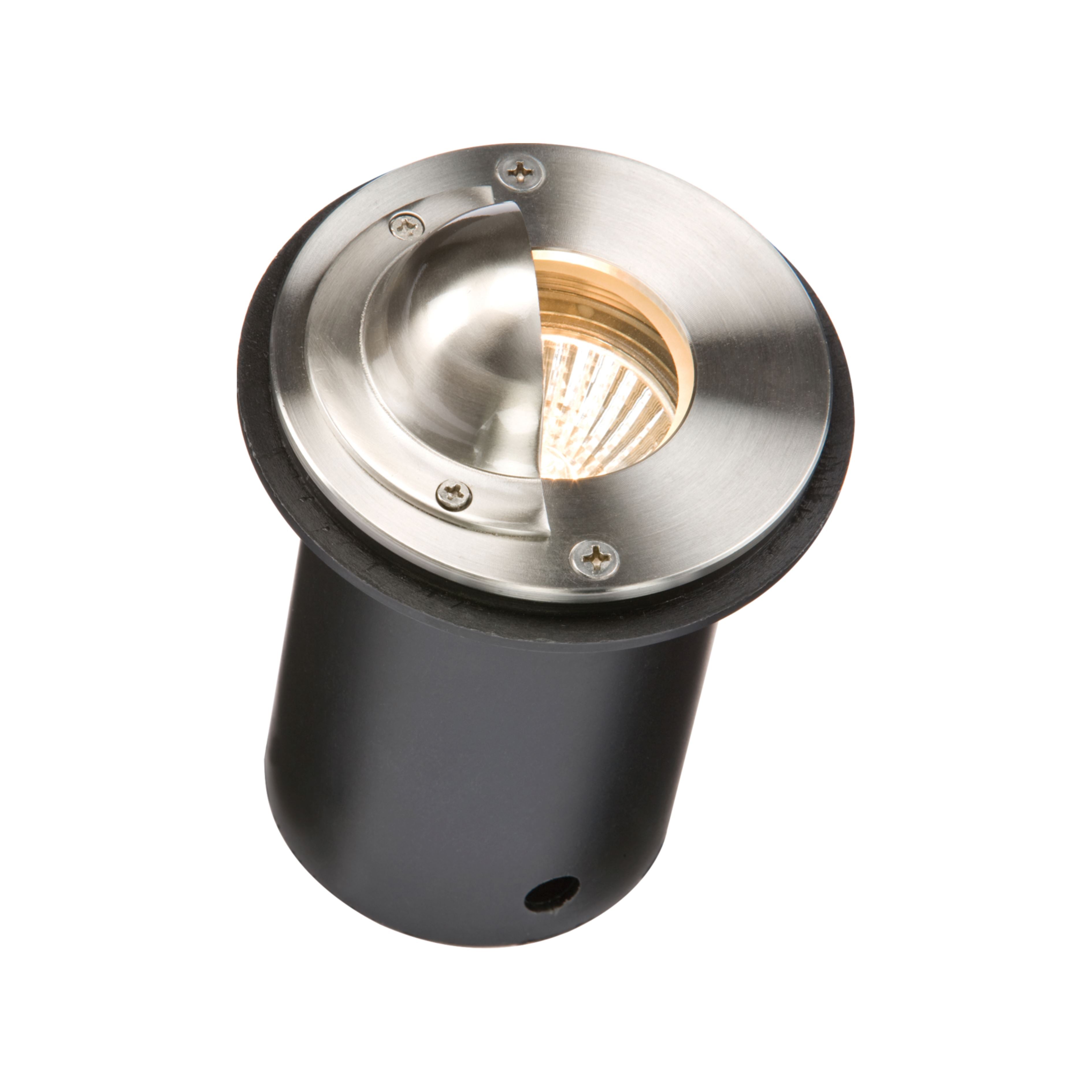 230V Round Walkover Ground Light With Half Lip Cover - Stainless Steel Ground Lights Knightsbridge