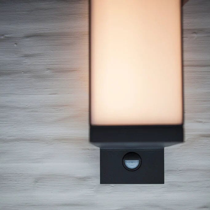 Cuba Integrated LED Wall Light with PIR Sensor - Dark Grey Wall Lights Lutec