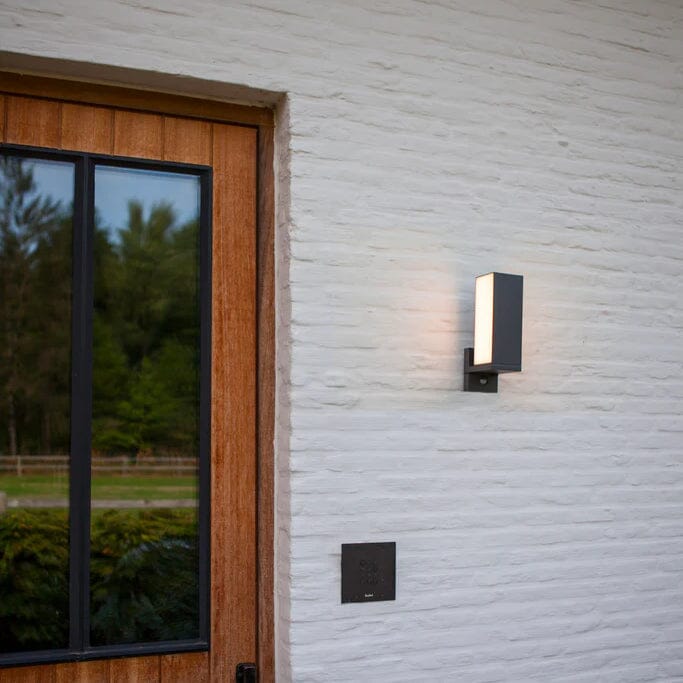 Cuba Integrated LED Wall Light with PIR Sensor - Dark Grey Wall Lights Lutec