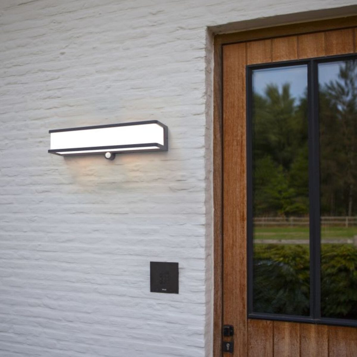 Doblo Solar Wall Light With PIR Sensor - Dark Grey Solar Lights Lutec