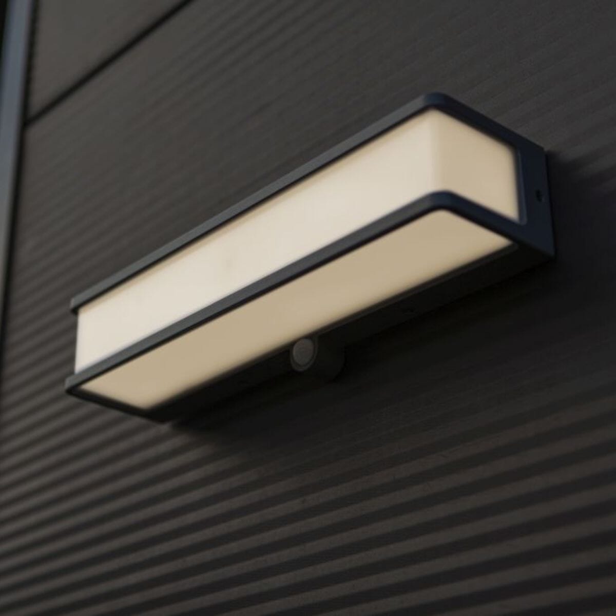 Doblo Solar Wall Light With PIR Sensor - Dark Grey Solar Lights Lutec