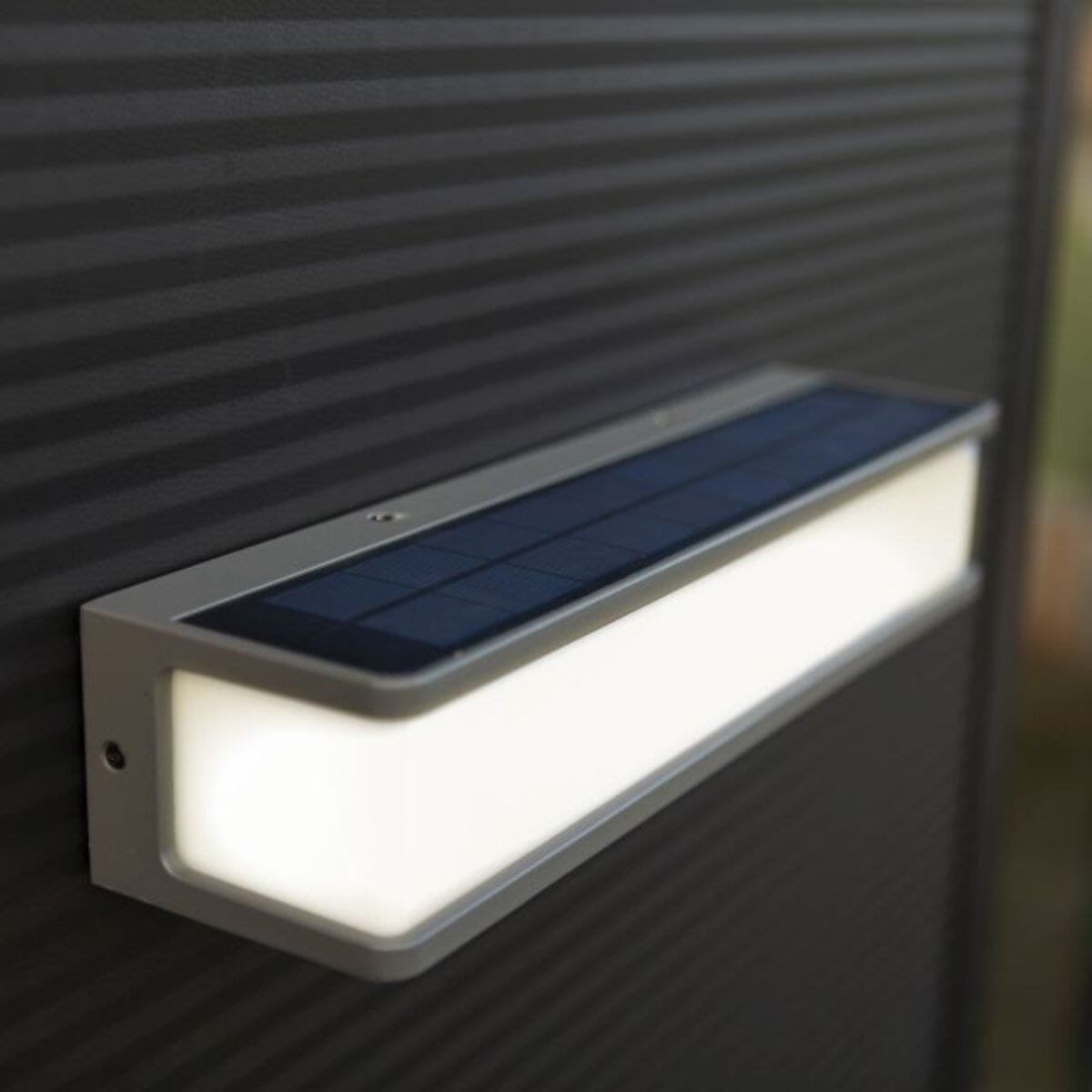 Doblo Solar Wall Light With PIR Sensor - Dark Grey Solar Lights Lutec