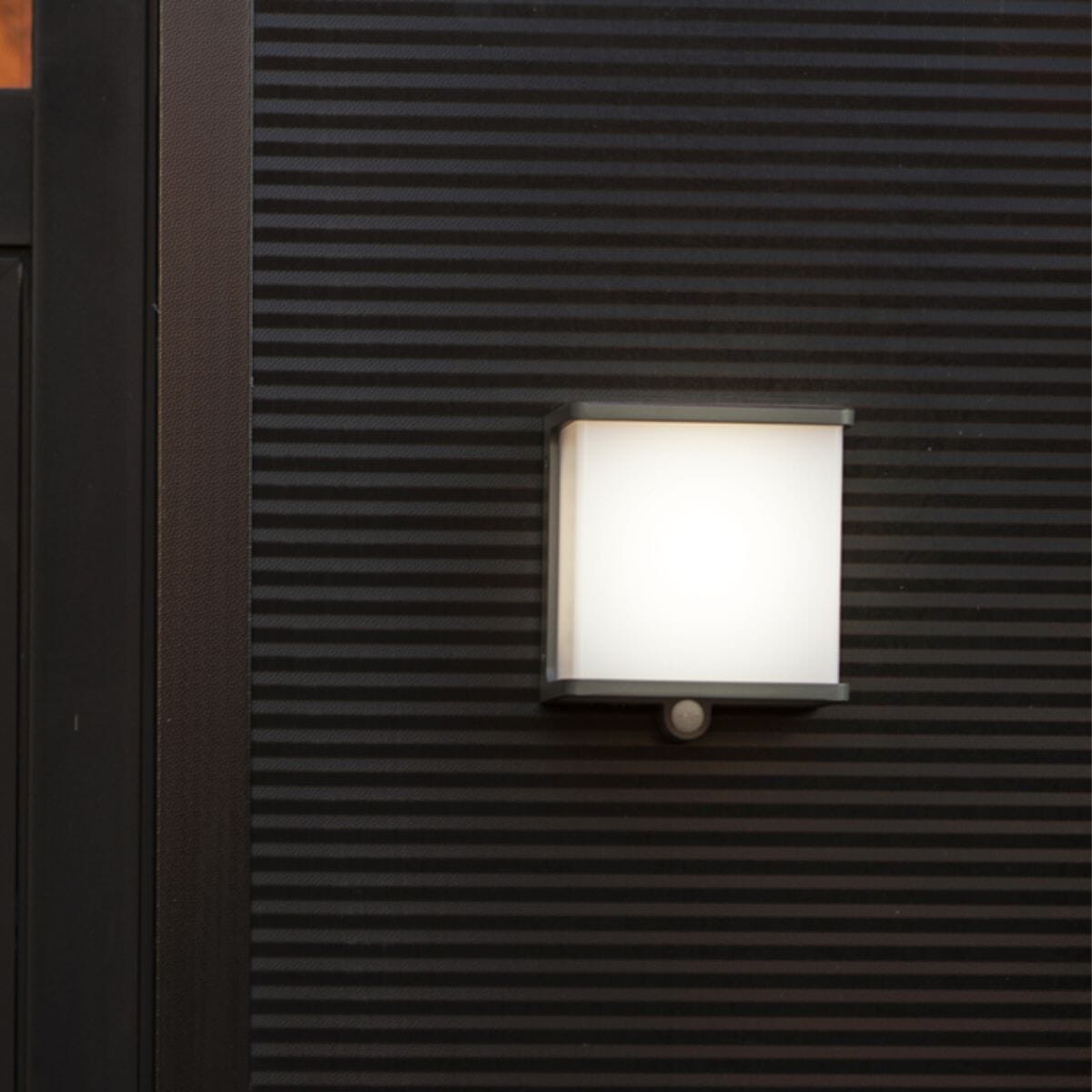 Doblo Solar Wall Light With PIR Sensor - Dark Grey Wall Lights Lutec