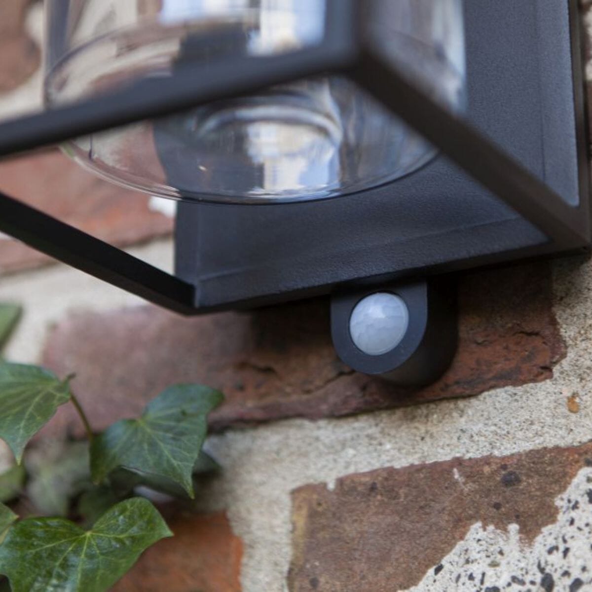 Flair Solar Wall Light With PIR Sensor - Matt Black Wall Lights Lutec