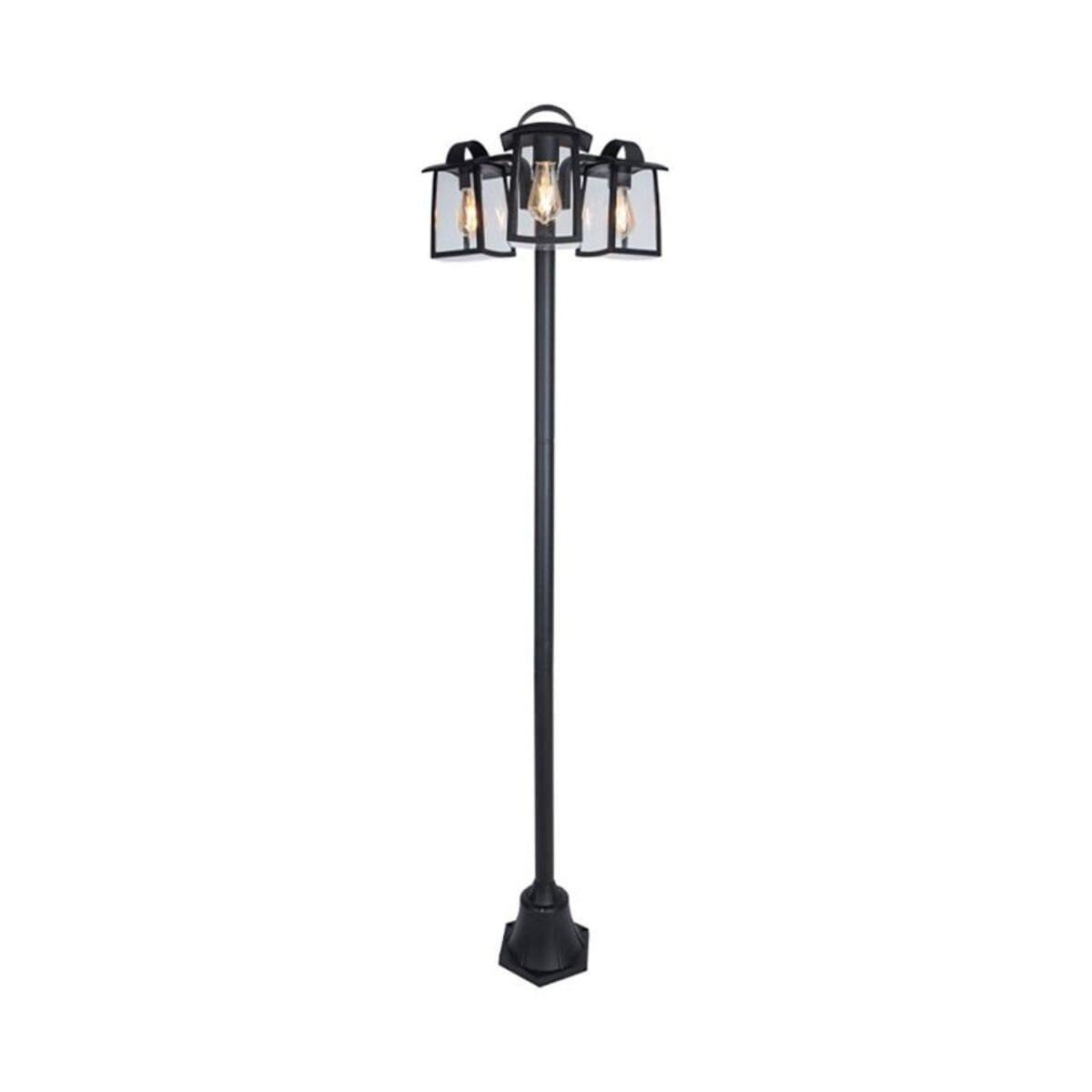 Kelsey Triple Lamp Post - Matt Black Lamp Post Lights Lutec