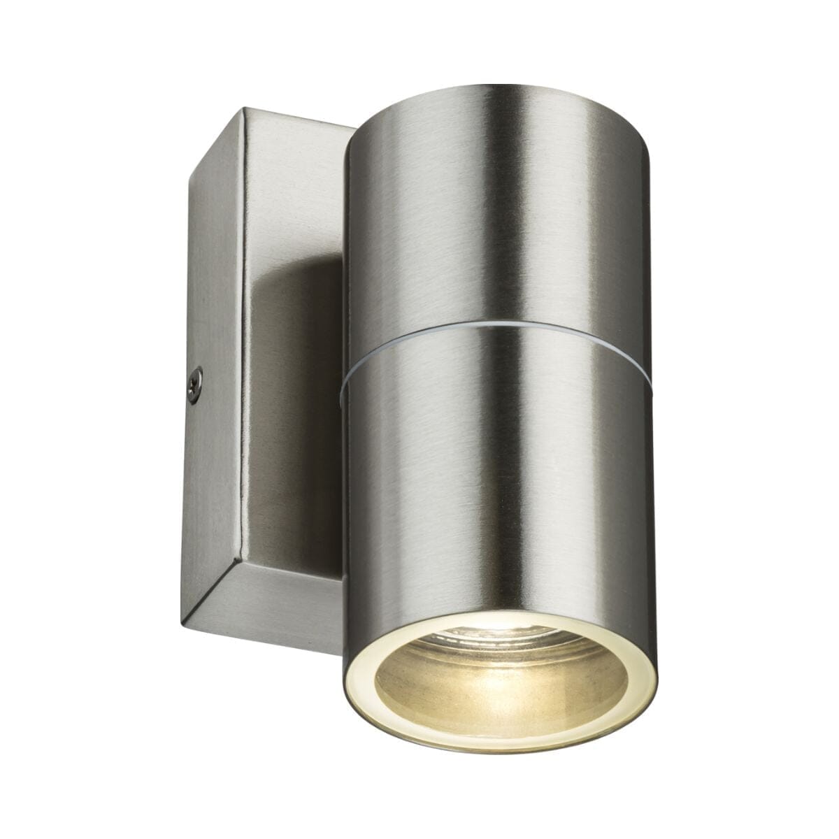 Knightsbridge Fixed Single Wall Light with Photocell Sensor - Brushed Chrome Wall Lights Knightsbridge