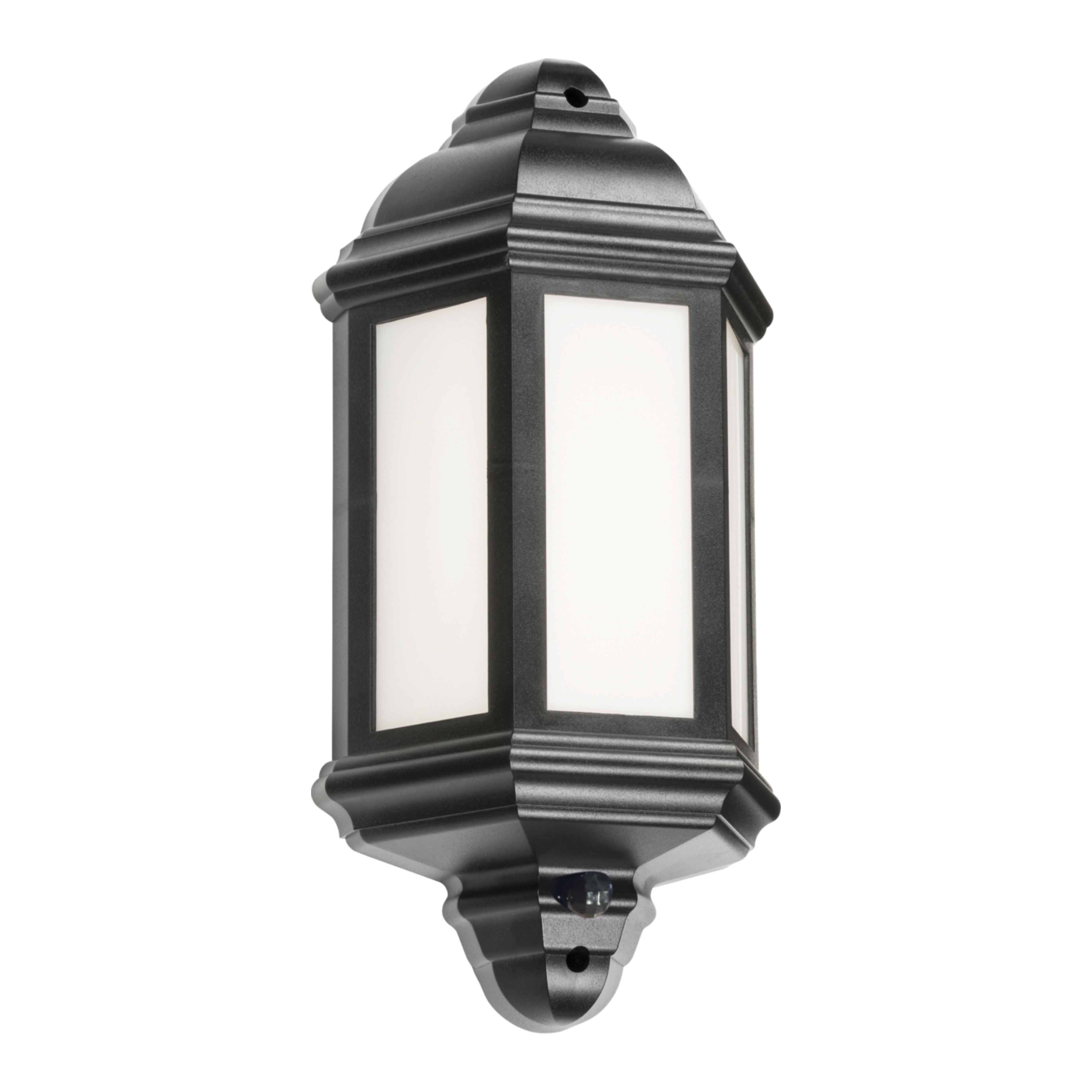 LED Half Wall Lantern With Photocell Sensor - Black Lantern Lights Knightsbridge Black