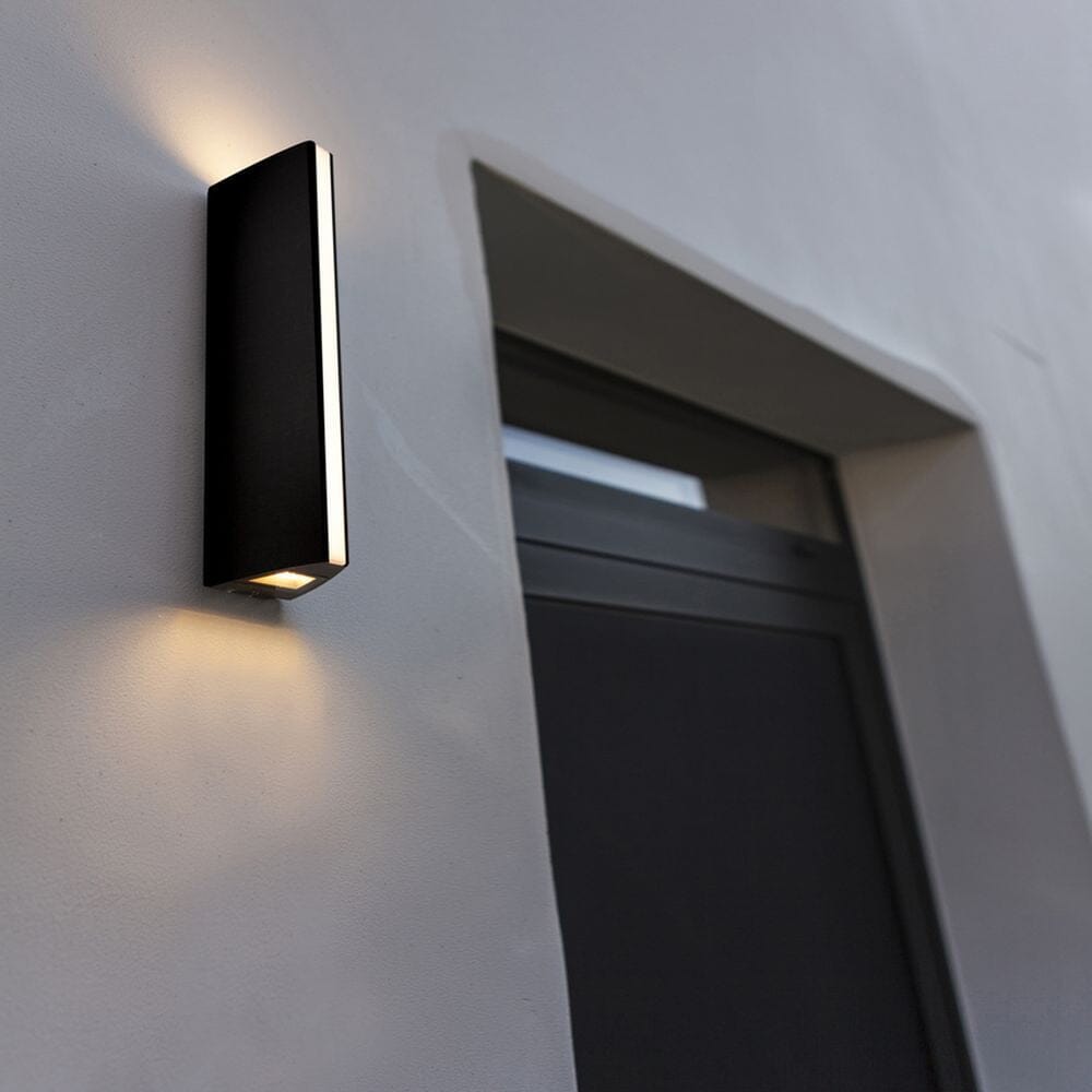 Leo Integrated LED Up & Down Wall Light - Matt Black Wall Lights Lutec