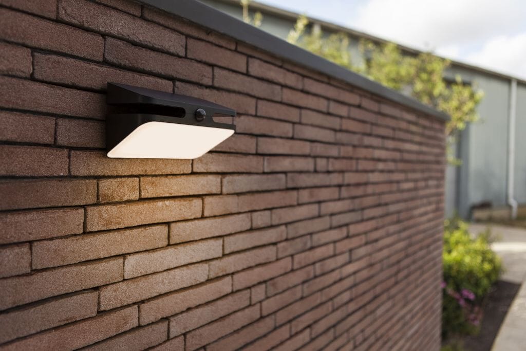 Lutec Aero 8.6W Solar LED Wall Light with PIR Sensor 4000K - Matt Black Wall Lights Lutec