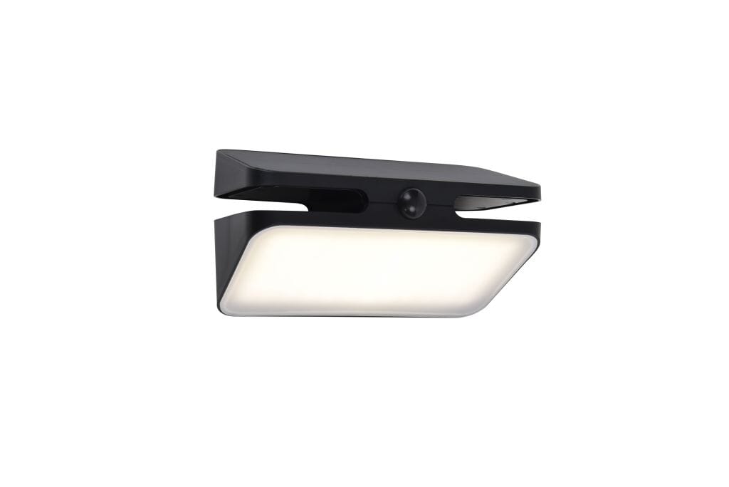 Lutec Aero 8.6W Solar LED Wall Light with PIR Sensor 4000K - Matt Black Wall Lights Lutec