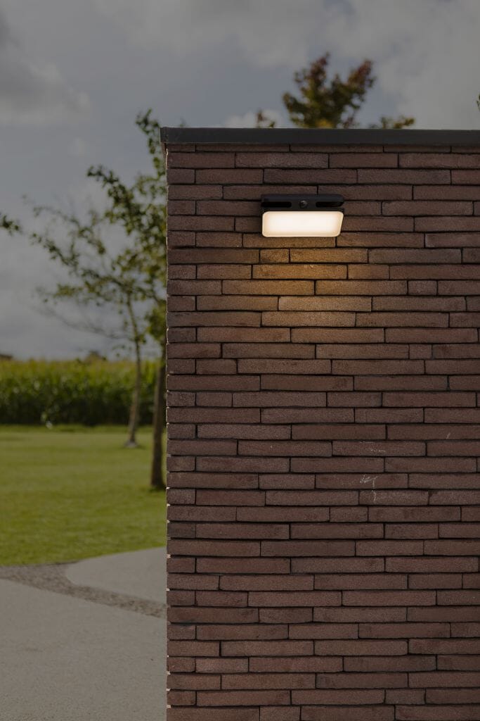 Lutec Aero 8.6W Solar LED Wall Light with PIR Sensor 4000K - Matt Black Wall Lights Lutec