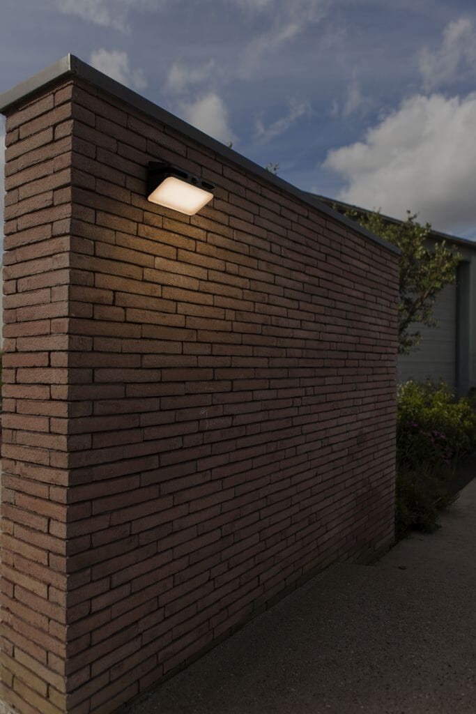 Lutec Aero 8.6W Solar LED Wall Light with PIR Sensor 4000K - Matt Black Wall Lights Lutec