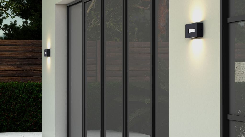 Lutec Arteo 14W LED Outdoor Wall Light CCT - Black Grey Wall Lights Lutec