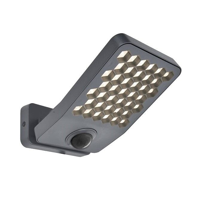 Lutec Atlantis 14W LED Outdoor Wall Flood Light with PIR Sensor 4000K - Dark Grey Security Lights Lutec