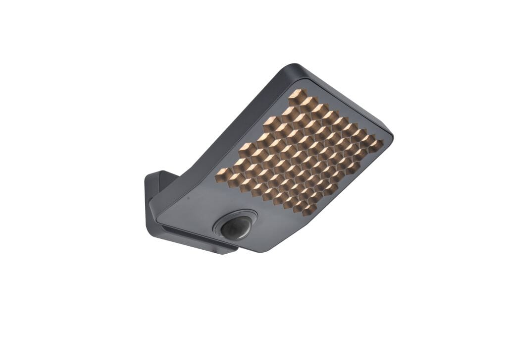 Lutec Atlantis 23.5W LED Outdoor Wall Flood Light with PIR Sensor 3000K - Dark Grey Security Lights Lutec