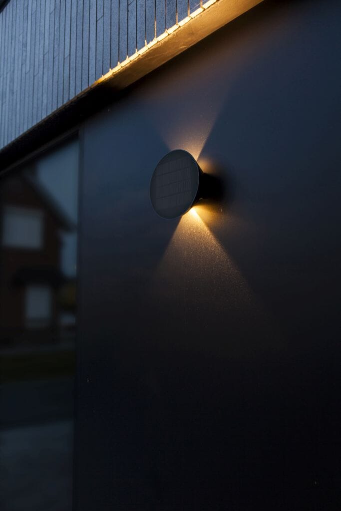 Lutec Belka 9W Solar LED Wall Light 3000K - Dark Grey Wall Lights Lutec