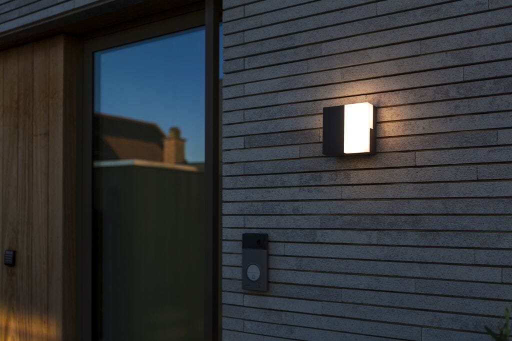 Lutec Domino 17W LED Outdoor Wall Light 3000K - Dark Grey Wall Lights Lutec