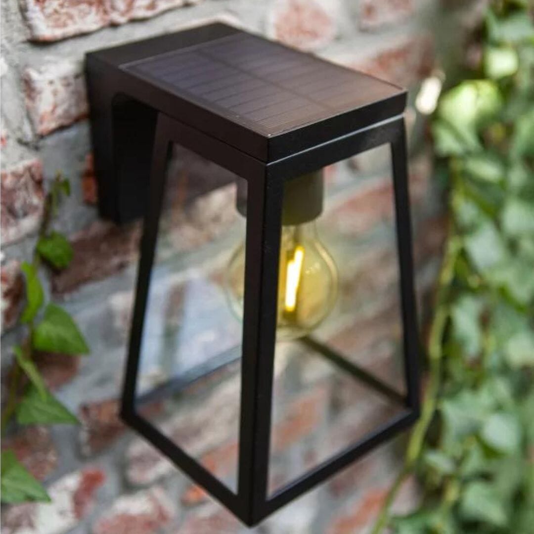 Lutec Fia Solar Wall Lights LED - Black Wall Lights Lutec