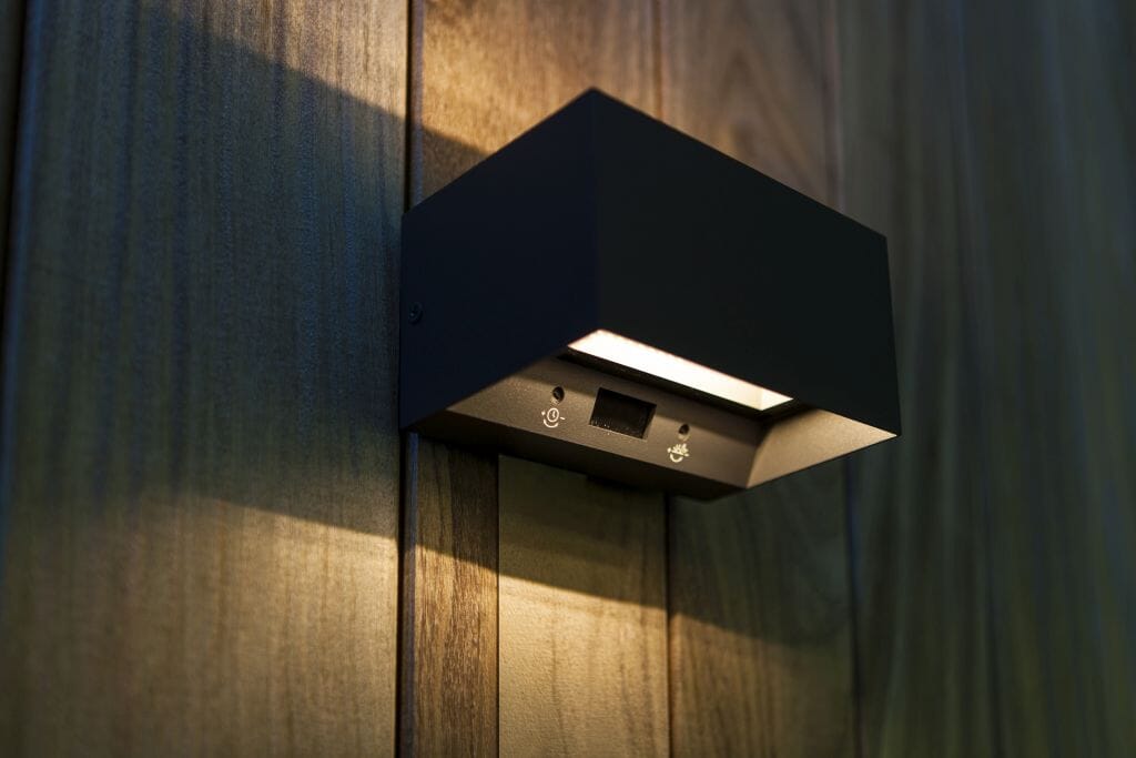 Lutec Gemini 10.5W LED Outdoor Wall Light with PIR Sensor 4000K - Dark Grey Wall Lights Lutec