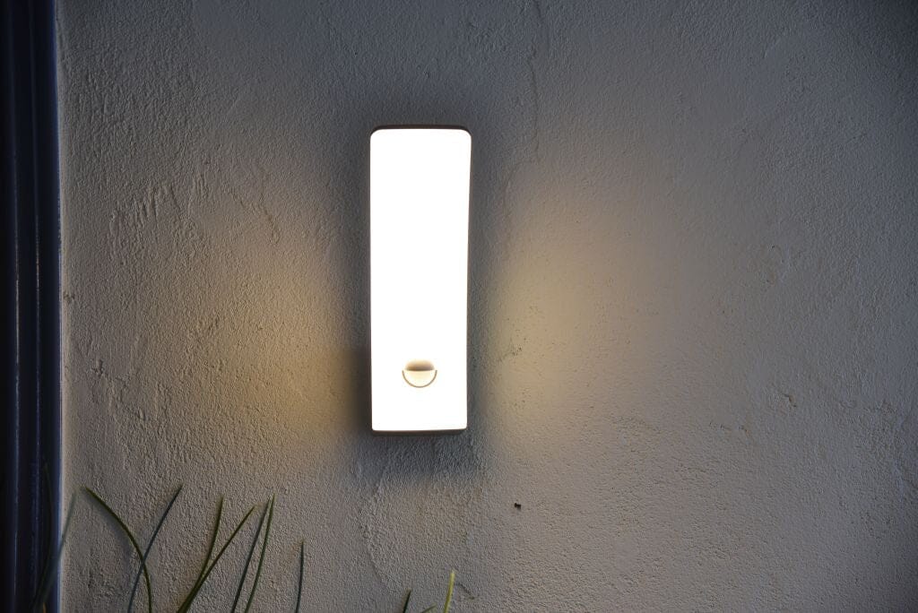 Lutec Kilo 11.5W LED Outdoor Wall Light with PIR Sensor 3000K - Dark Grey Wall Lights Lutec