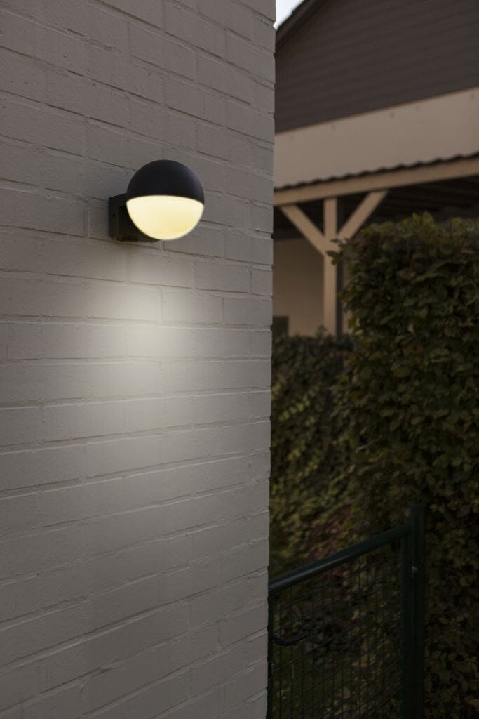 Lutec Looma Outdoor Wall Light E27 - Dark Grey Wall Lights Lutec