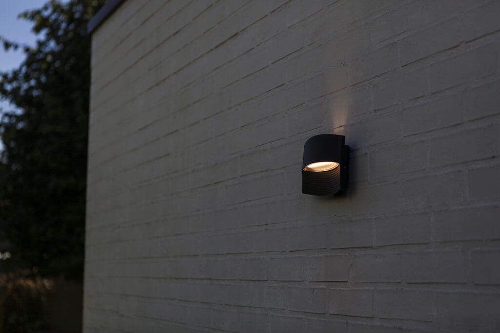 Lutec Lotus 8.5W LED Outdoor Wall Light 3000K - Matt Black Wall Lights Lutec