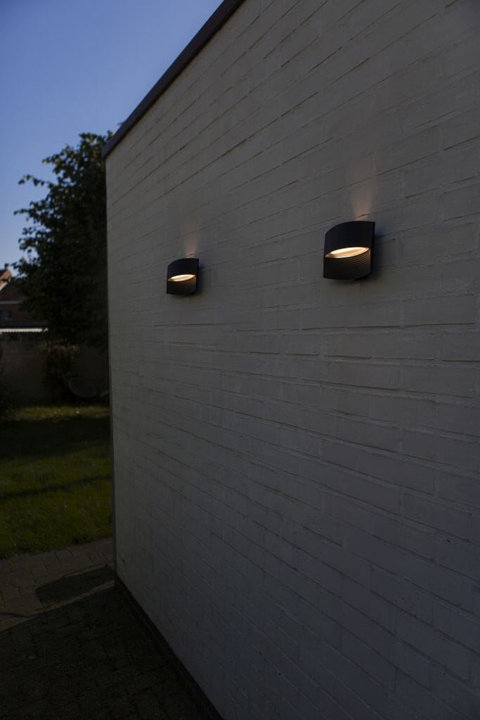 Lutec Lotus 8.5W LED Outdoor Wall Light 3000K - Matt Black Wall Lights Lutec