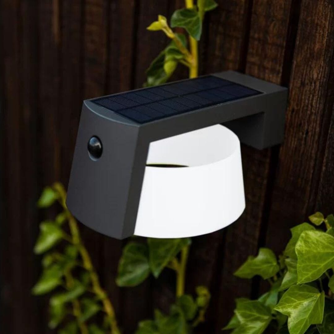 Lutec Moon Solar Wall PIR lights LED Wall Lights Lutec