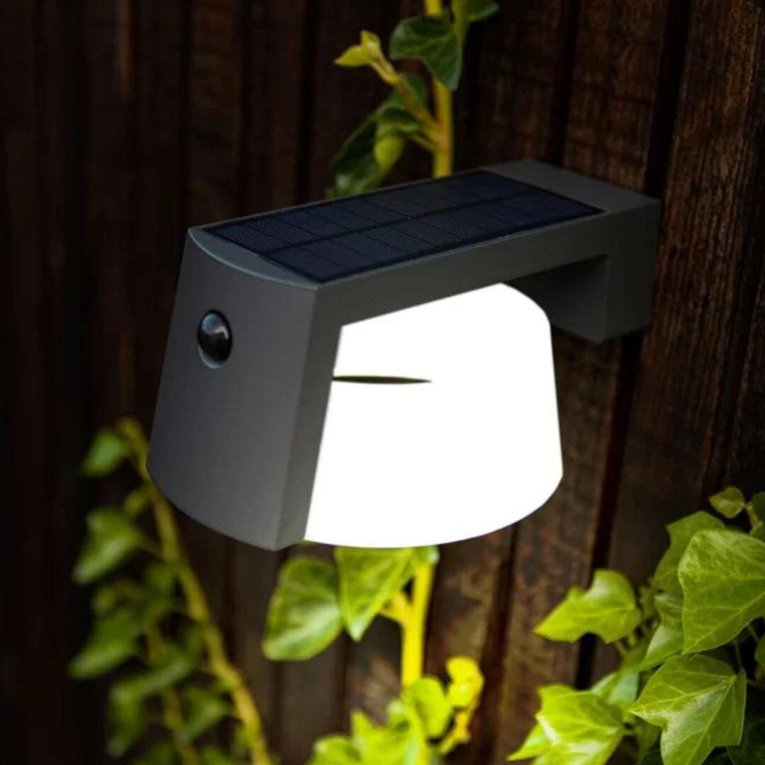 Lutec Moon Solar Wall PIR lights LED Wall Lights Lutec