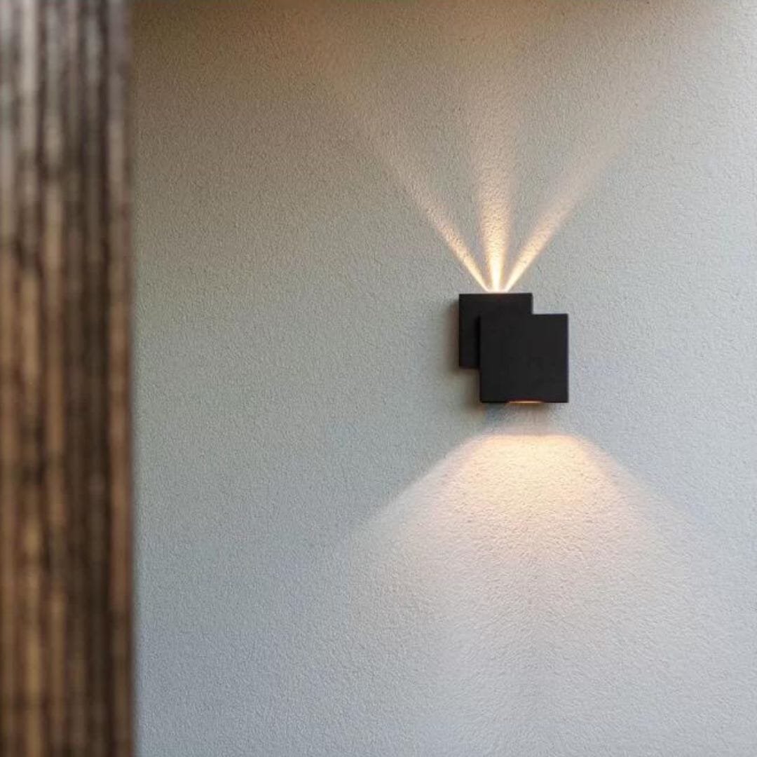 Lutec Rialto Outdoor Wall Up & Down Light - LED Black Wall Lights Lutec