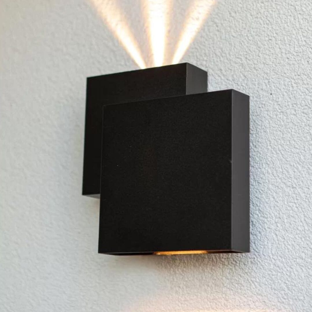 Lutec Rialto Outdoor Wall Up & Down Light - LED Black Wall Lights Lutec