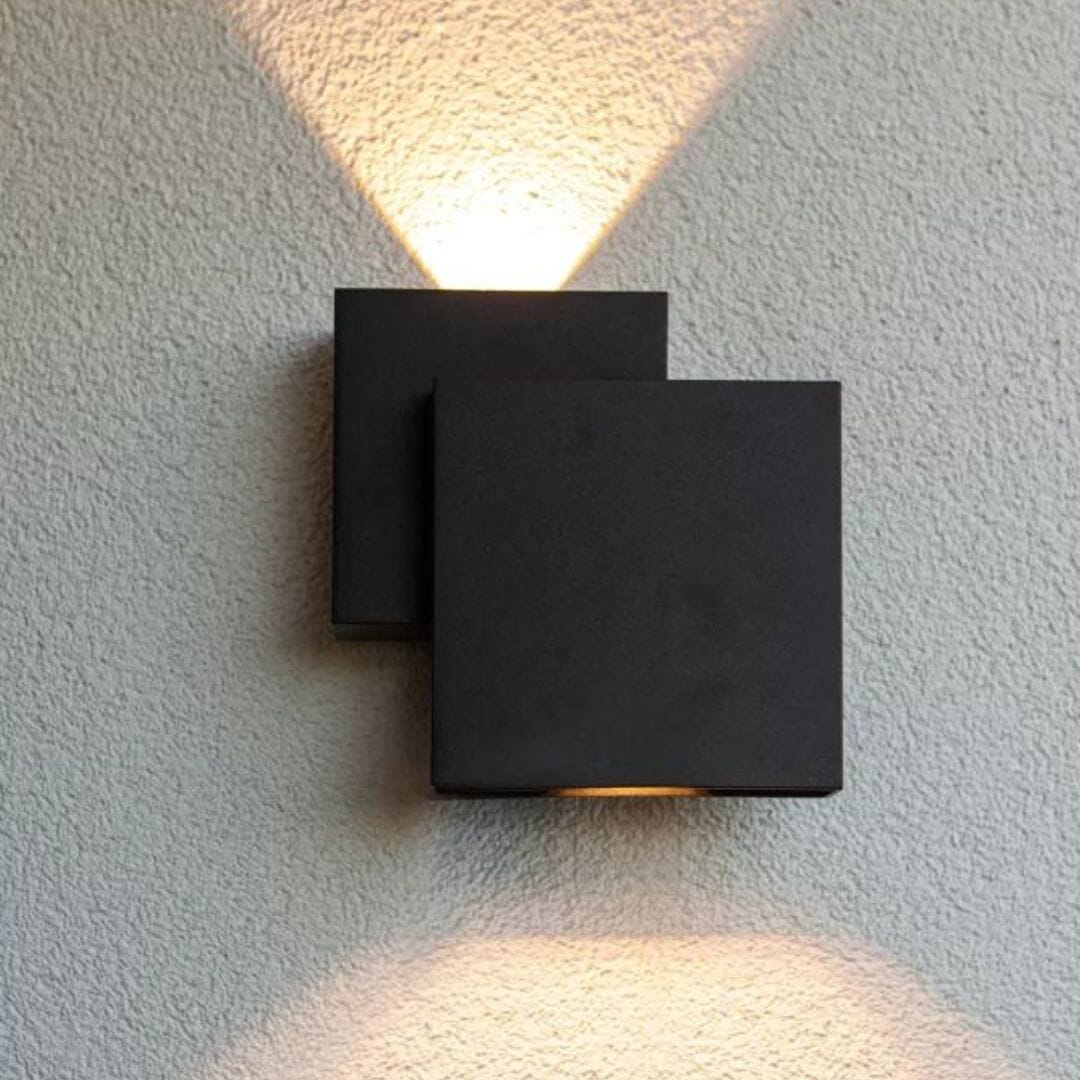 Lutec Rialto Outdoor Wall Up & Down Light - LED Black Wall Lights Lutec