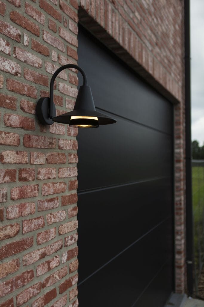 Lutec Swan Outdoor Wall Light E27 - Matt Black Wall Lights Lutec