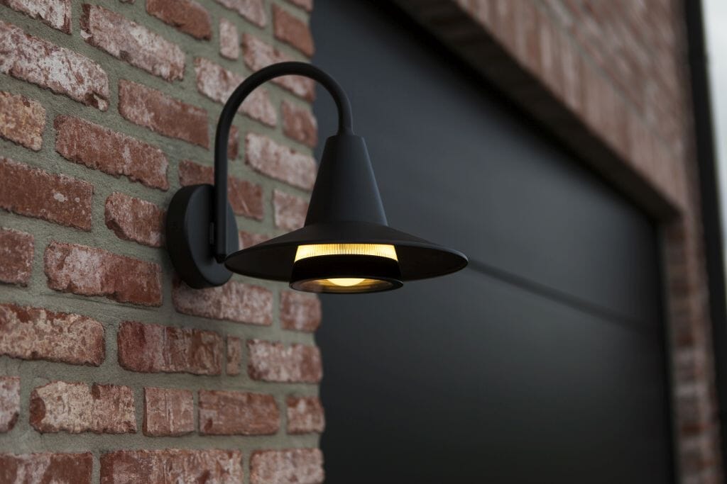 Lutec Swan Outdoor Wall Light E27 - Matt Black Wall Lights Lutec