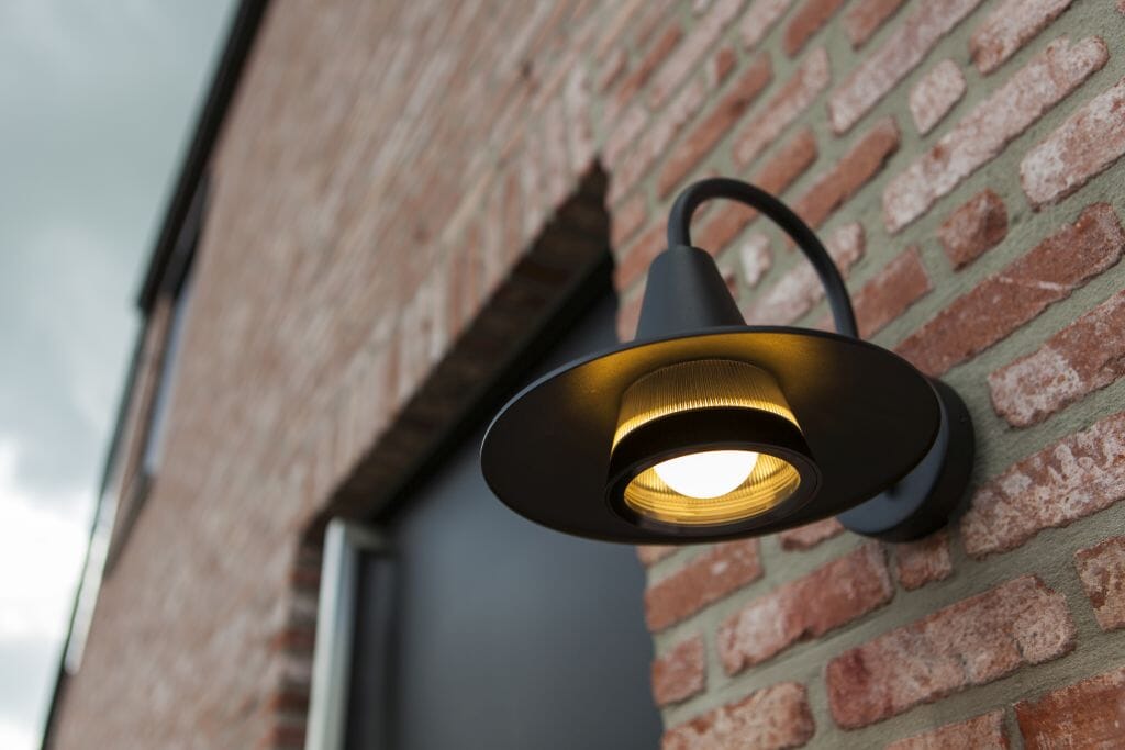 Lutec Swan Outdoor Wall Light E27 - Matt Black Wall Lights Lutec
