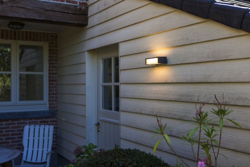 Lutec Telis 11W Solar LED Wall Light with PIR Sensor 3000K - Dark Grey Wall Lights Lutec
