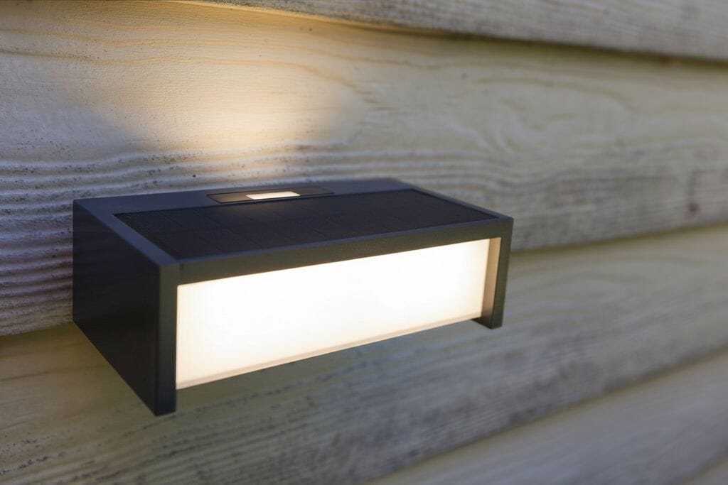 Lutec Telis 11W Solar LED Wall Light with PIR Sensor 3000K - Dark Grey Wall Lights Lutec