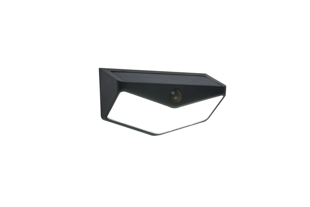 Lutec Wings 3.7W Solar LED Wall Light with PIR Sensor 5000K - Black Wall Lights Lutec