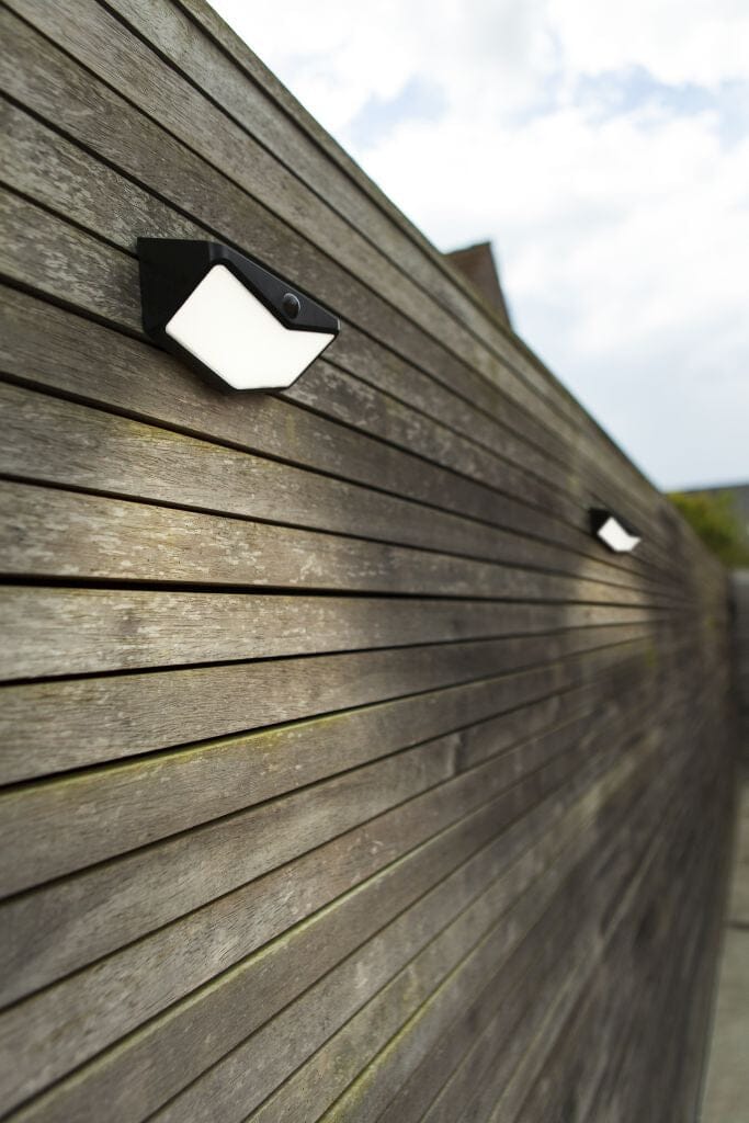 Lutec Wings 3.7W Solar LED Wall Light with PIR Sensor 5000K - Black Wall Lights Lutec