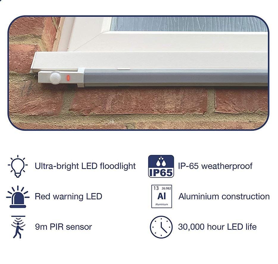 Night Sabre Slim LED Security Light with PIR Motion Sensor - Single Security Lights Night Sabre