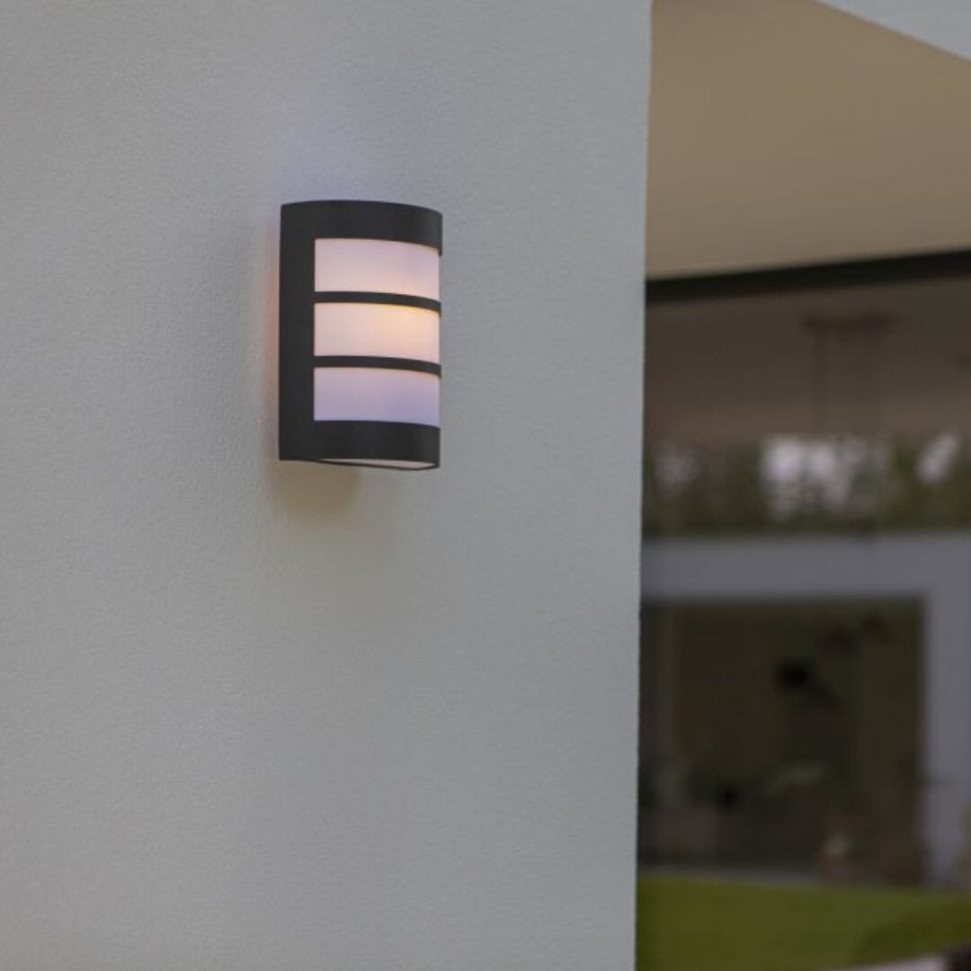 Nila Bulkhead Light - Charcoal Grey Wall Lights Lutec
