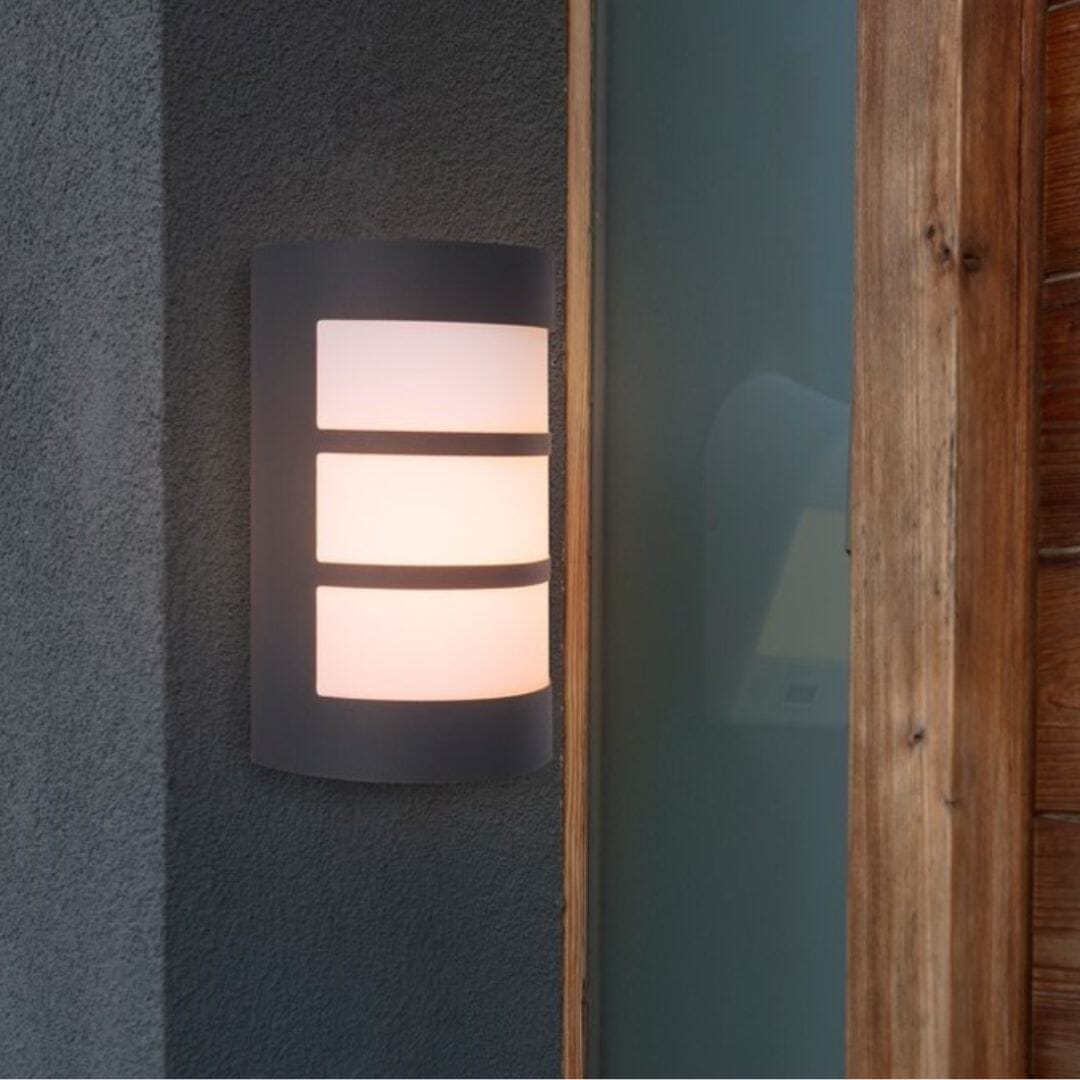 Nila Bulkhead Light - Charcoal Grey Wall Lights Lutec