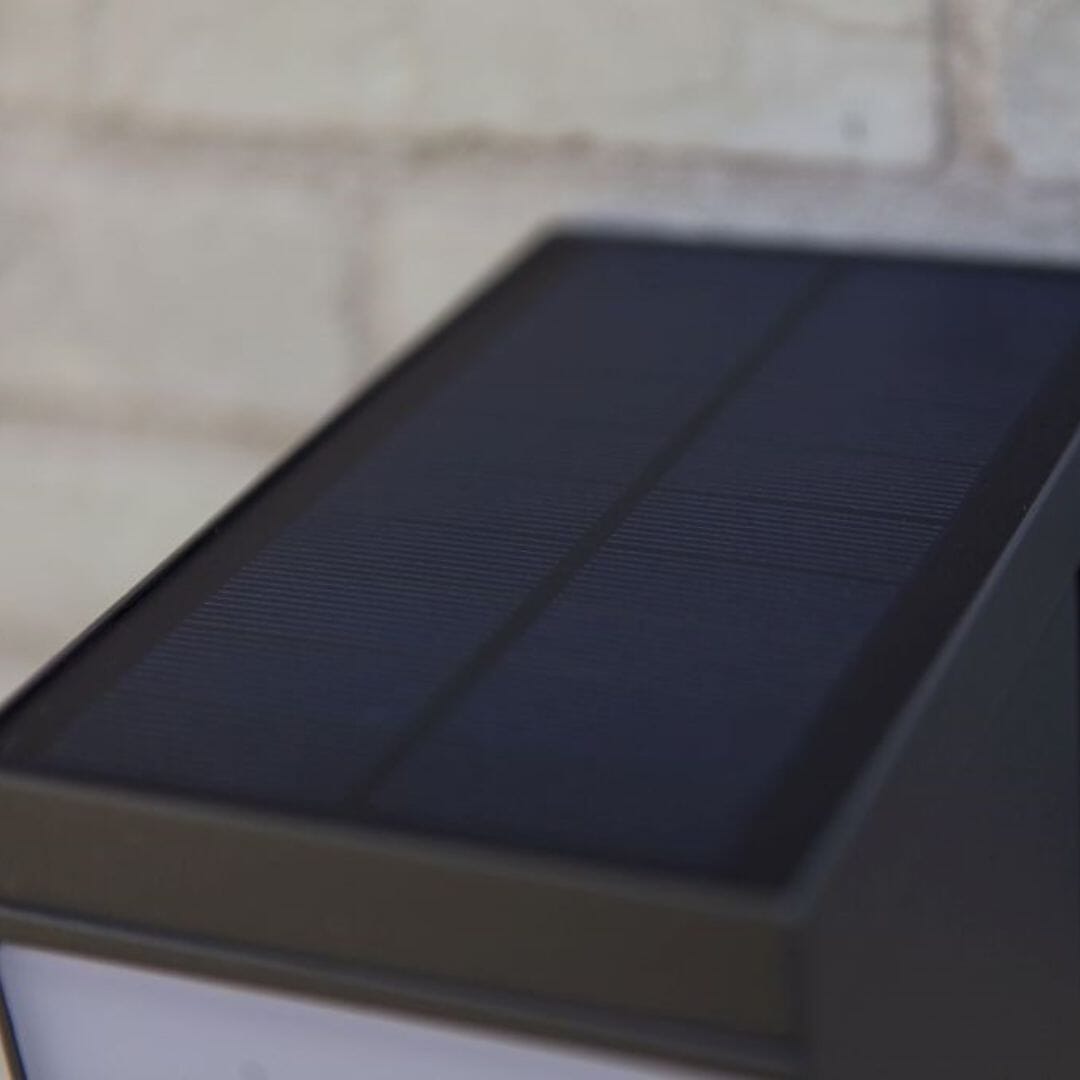 Prima Solar Wall Light With PIR - Dark Grey Solar Lights Lutec