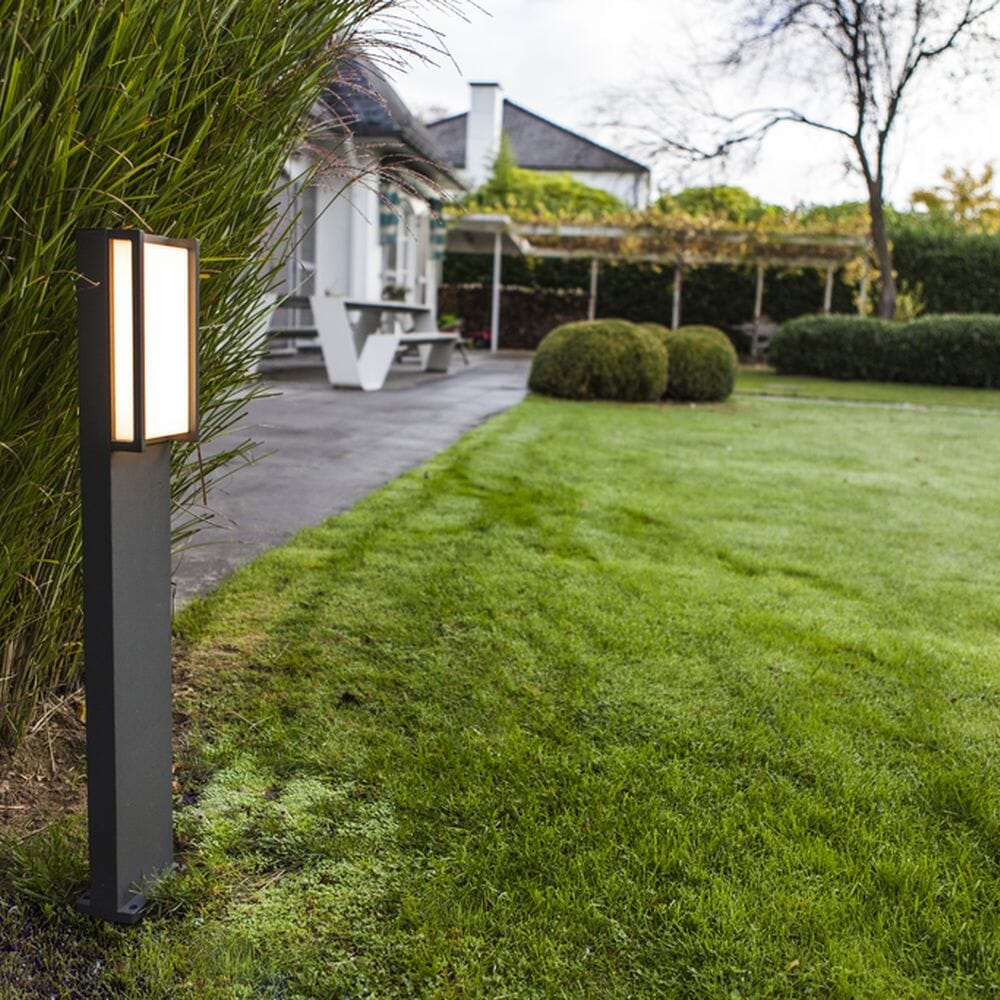 Qubo Integrated LED Bollard Light - Dark Grey Bollard Lights Lutec