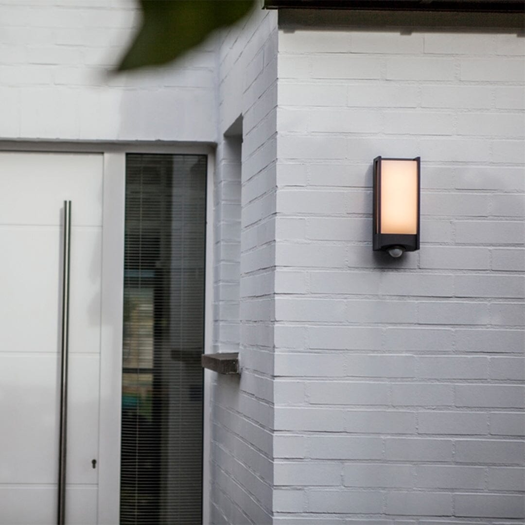 Qubo Integrated LED Wall Light with PIR Sensor - Dark Grey Wall Lights Lutec 