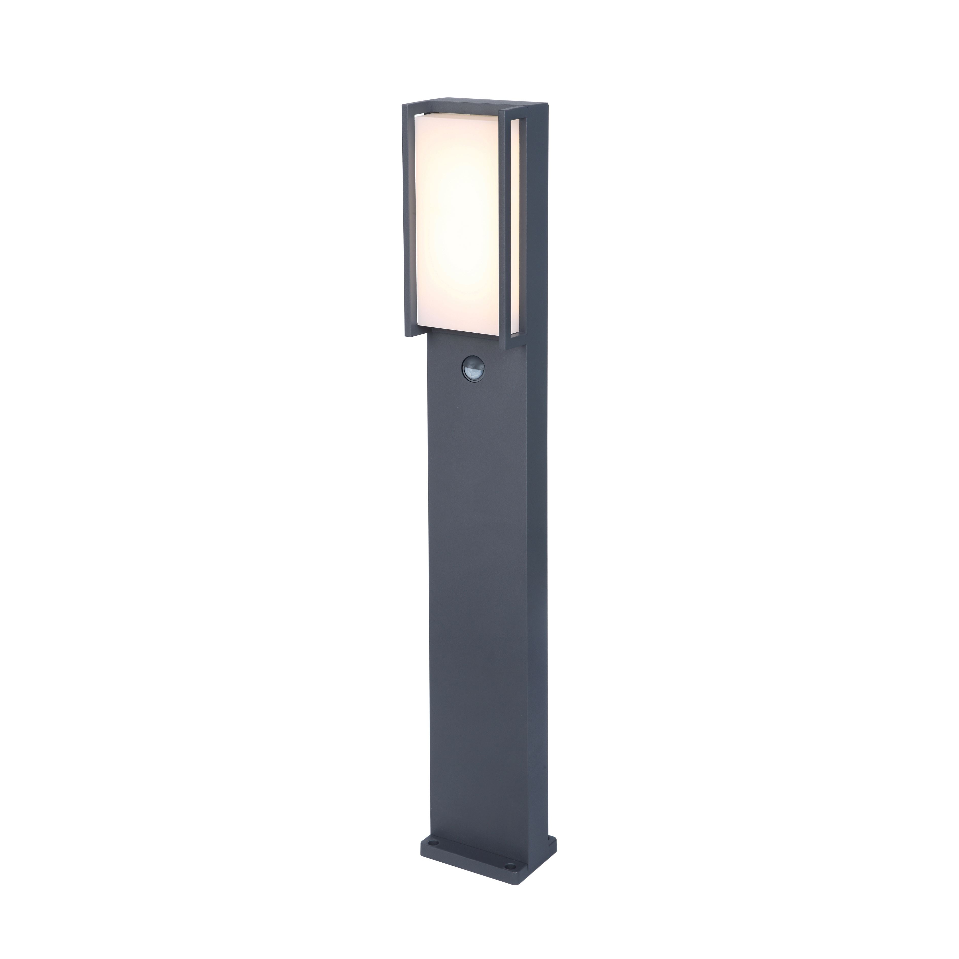 Qubo Intergrated LED Bollard Light With PIR - Dark Grey Wall Lights Lutec