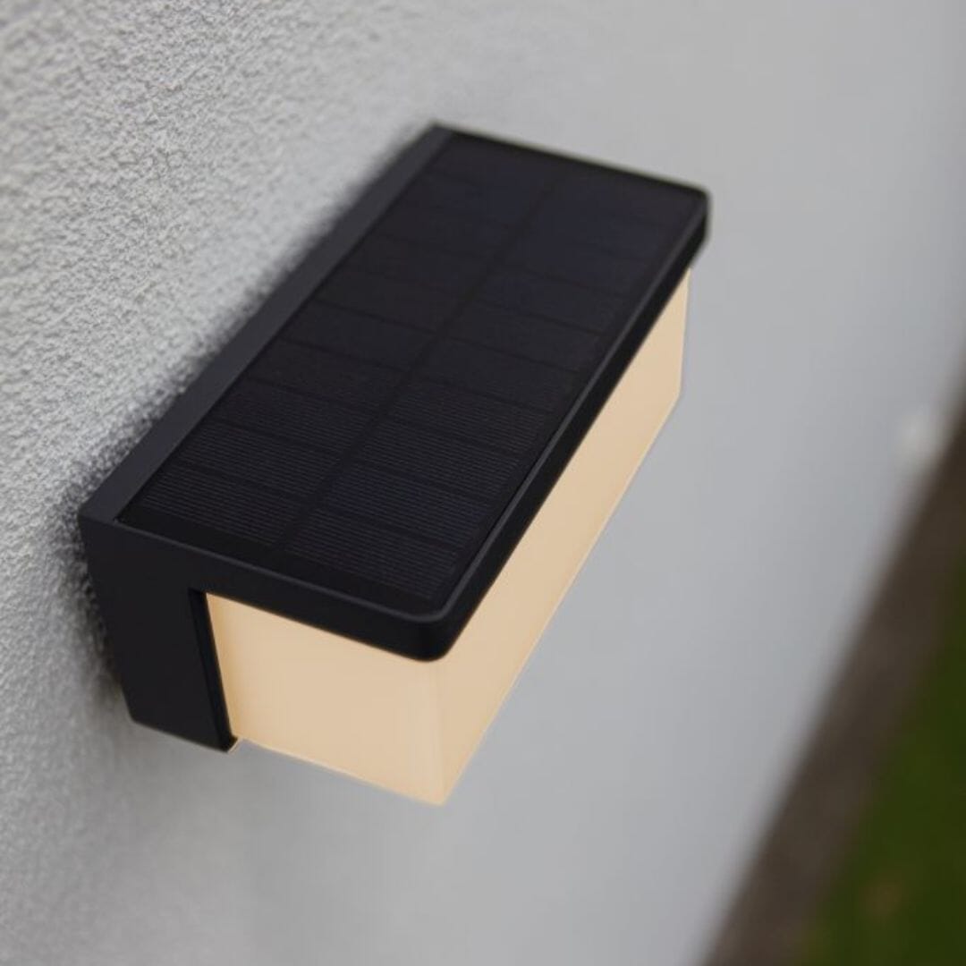 Zelna Solar Wall Light - Dark Grey Solar Lights Lutec