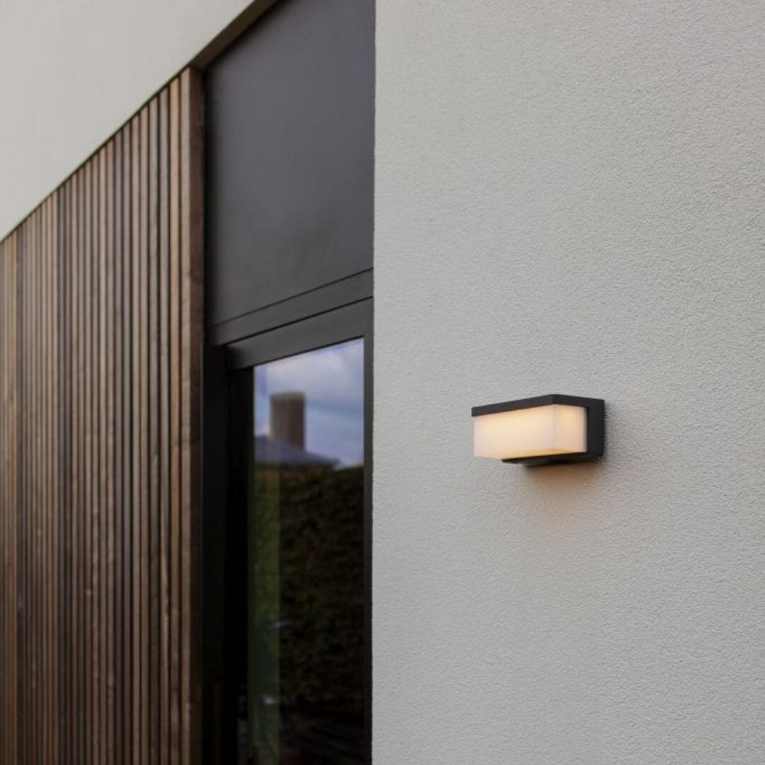 Zelna Solar Wall Light - Dark Grey Solar Lights Lutec