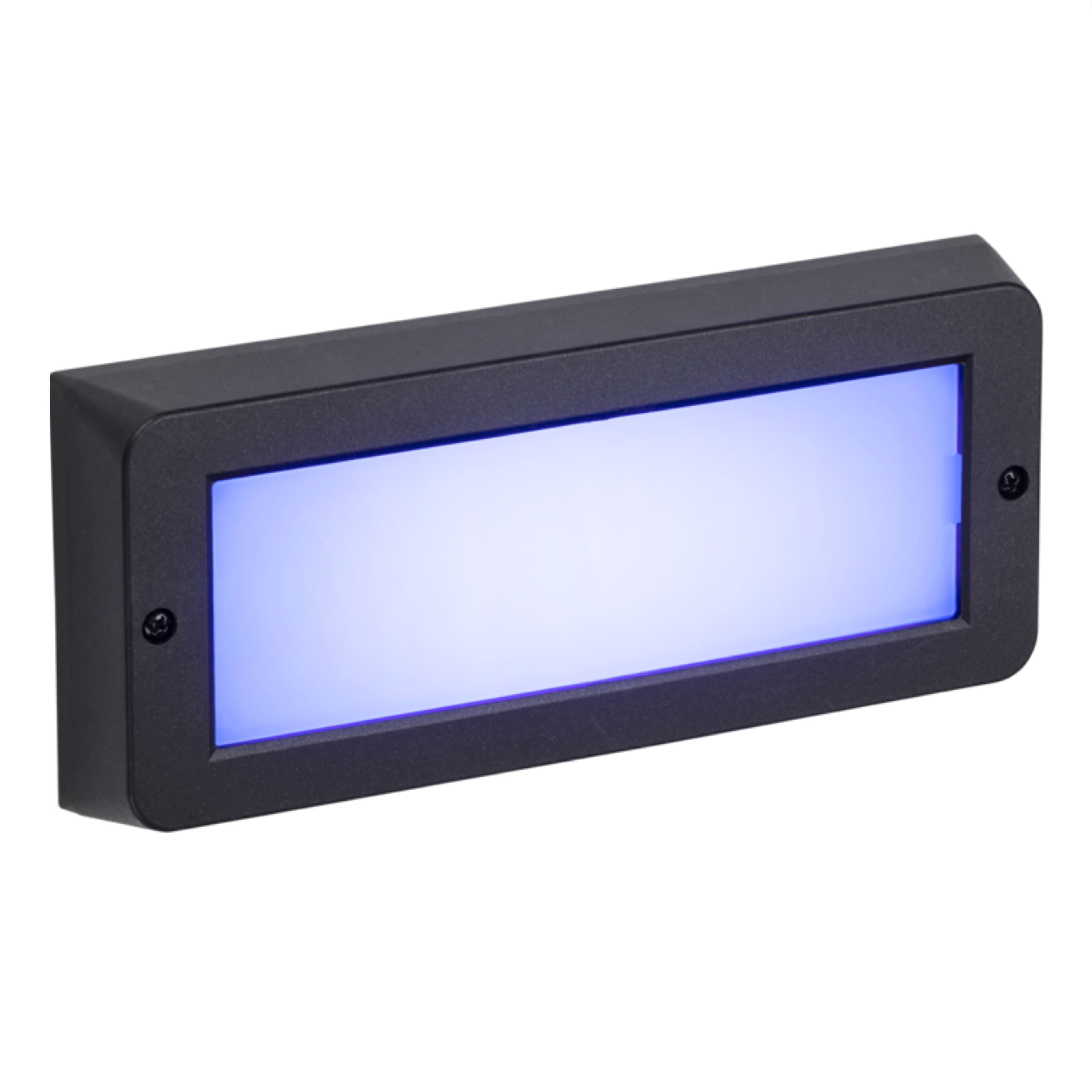 Blue LED Surface Mount Brick Light - Black Wall Lights Knightsbridge